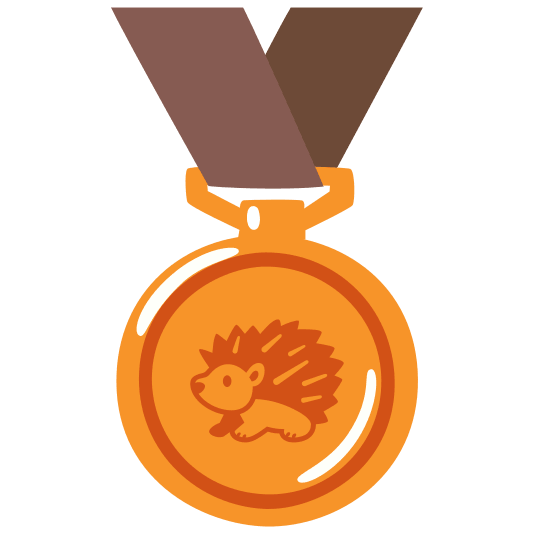 third place medal hedgehog