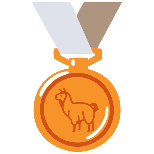 third place medal llama