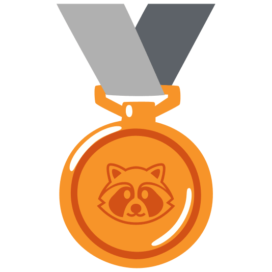 third place medal raccoon