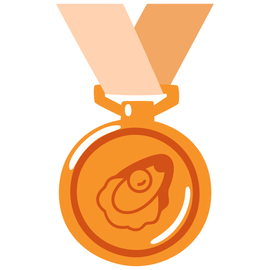 third place medal oyster