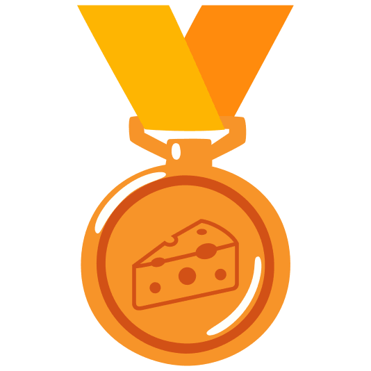 third place medal cheese wedge
