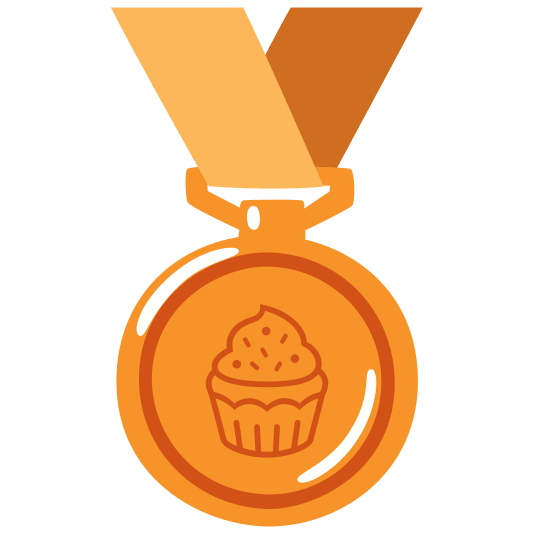 third place medal cupcake