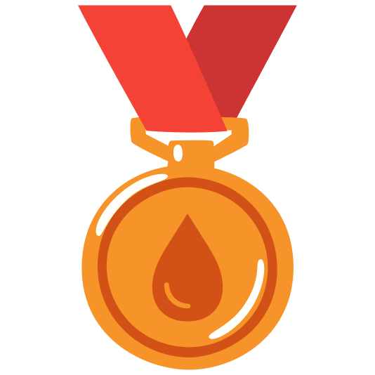 third place medal drop of blood