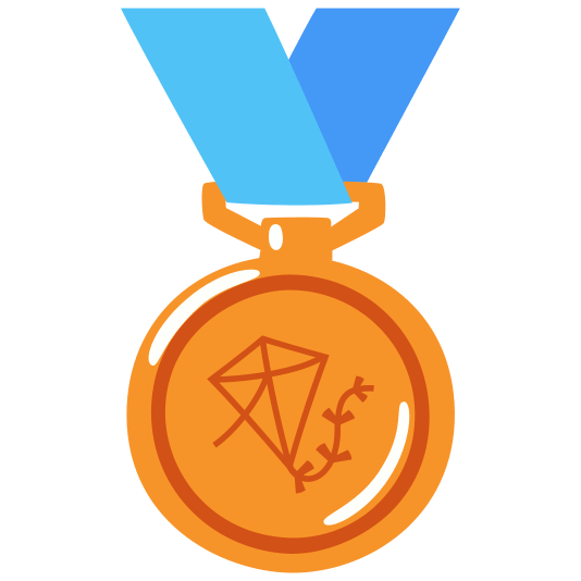 third place medal kite