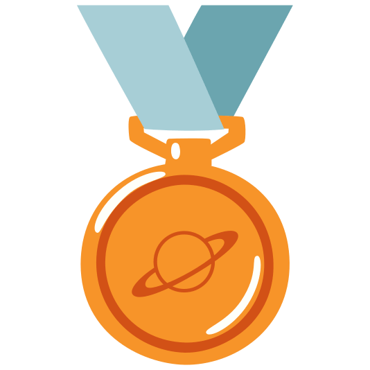 third place medal ringed planet