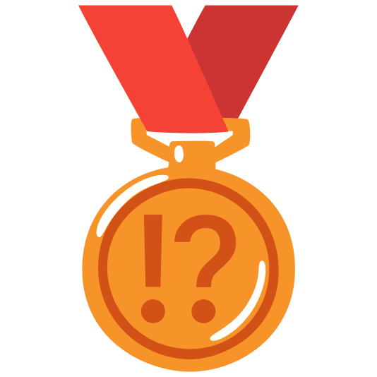 third place medal interrobang