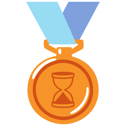 third place medal hourglass