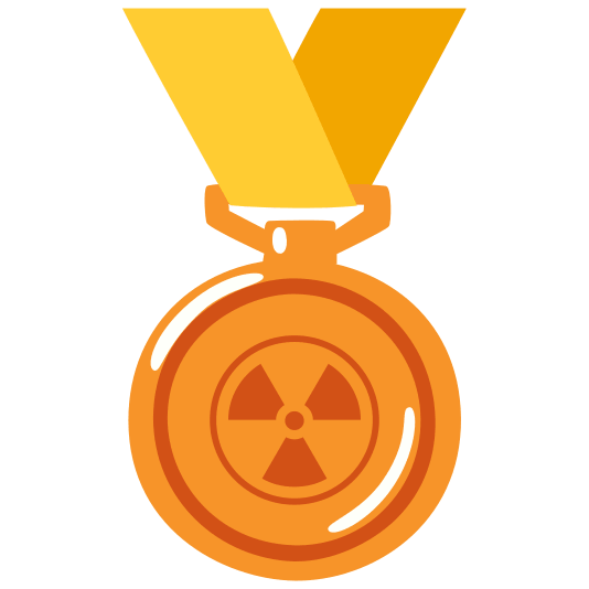 third place medal radioactive sign