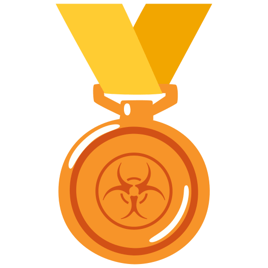 third place medal biohazard sign
