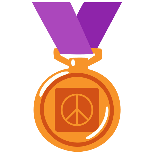 third place medal peace symbol