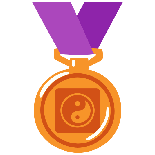 third place medal yin yang