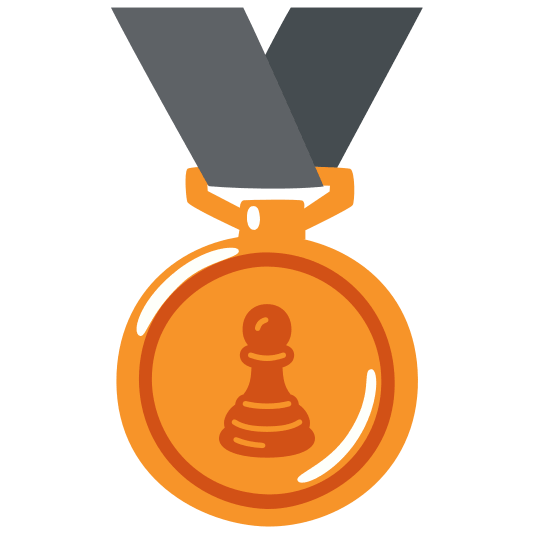 third place medal chess pawn