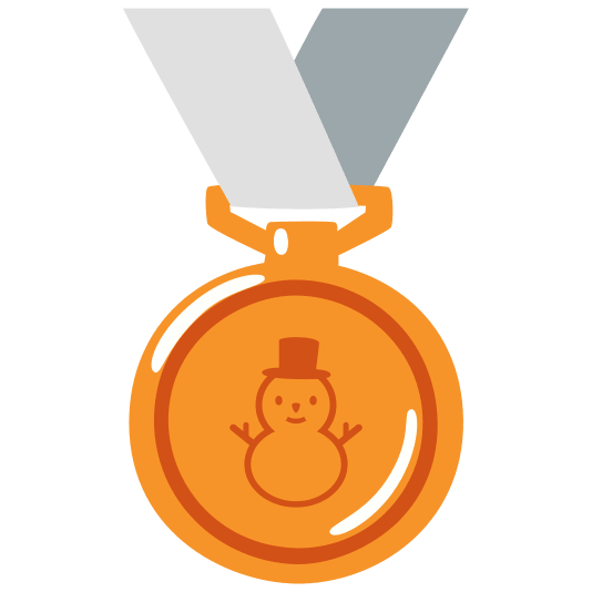 third place medal snowman without snow