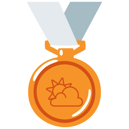 third place medal partly sunny