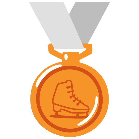 third place medal ice skate