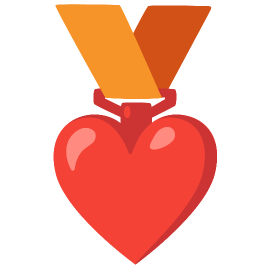 third place medal heart