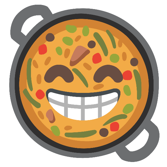 shallow pan of food grin