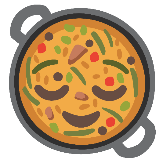 shallow pan of food relieved