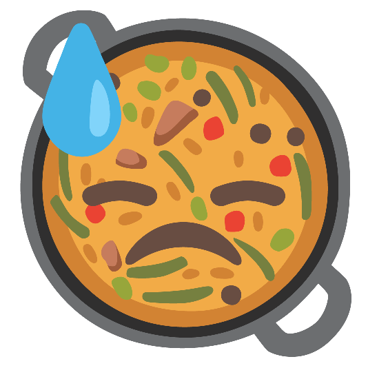 shallow pan of food sweat