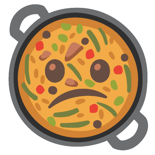 shallow pan of food confused