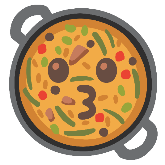 shallow pan of food kissing