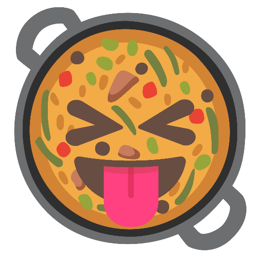 shallow pan of food stuck out tongue closed eyes