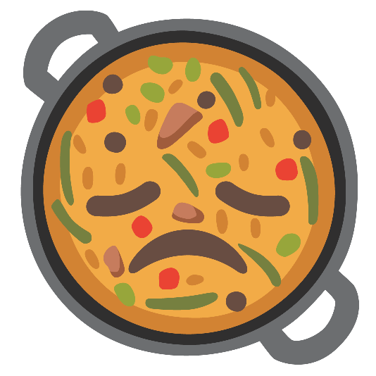 shallow pan of food disappointed