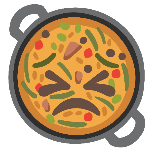 shallow pan of food persevere