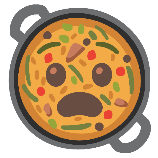 shallow pan of food anguished