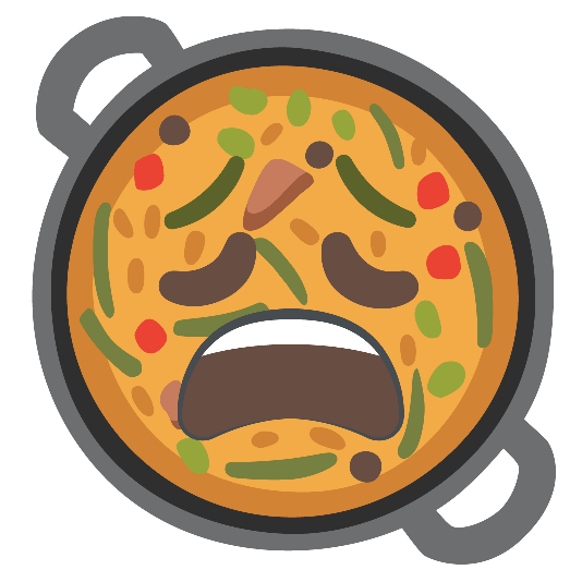 shallow pan of food weary