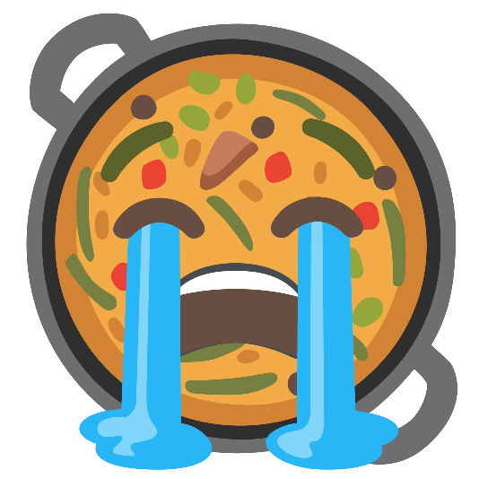 shallow pan of food sob