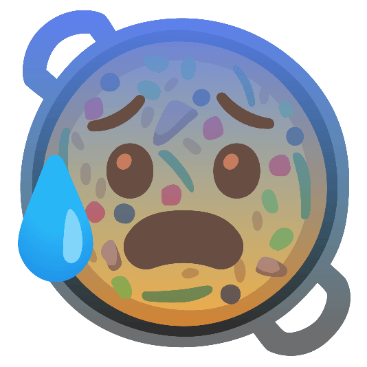 shallow pan of food cold sweat