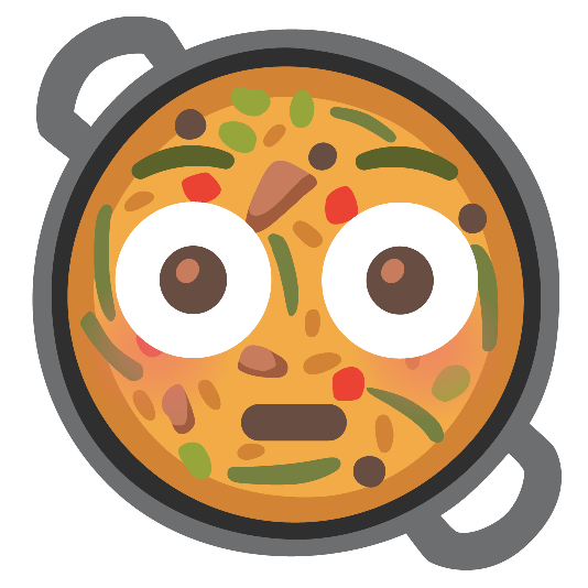 shallow pan of food flushed