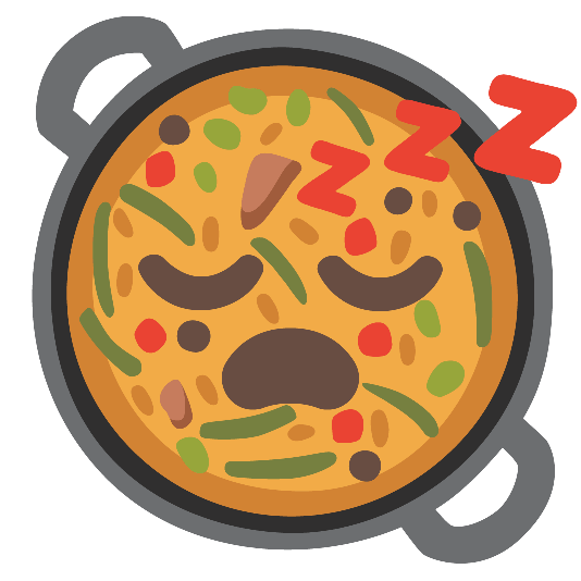 shallow pan of food sleeping
