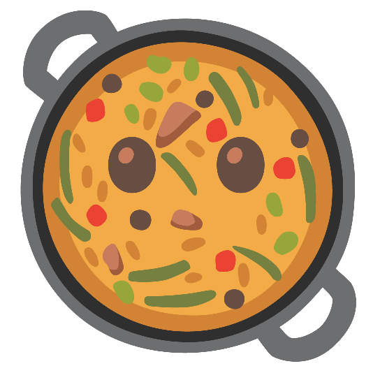 shallow pan of food no mouth