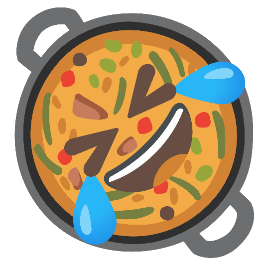 shallow pan of food rolling on the floor laughing