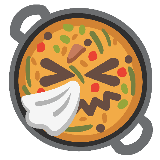 shallow pan of food sneezing face