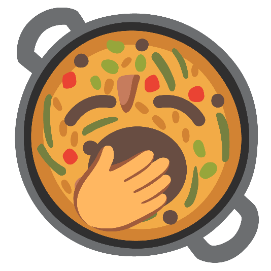 shallow pan of food yawning face