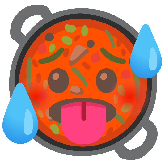 shallow pan of food hot face