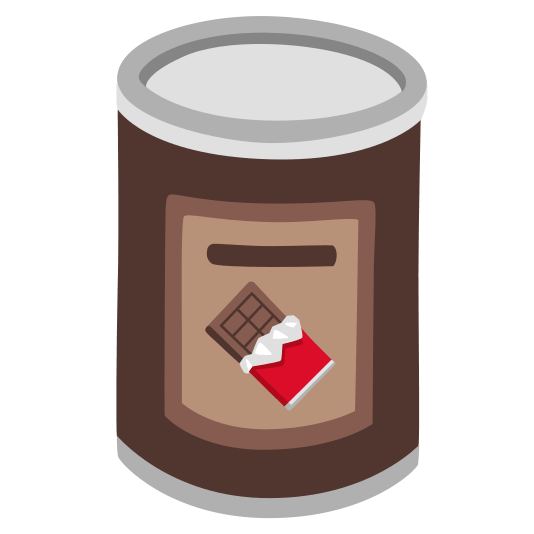 canned food chocolate bar