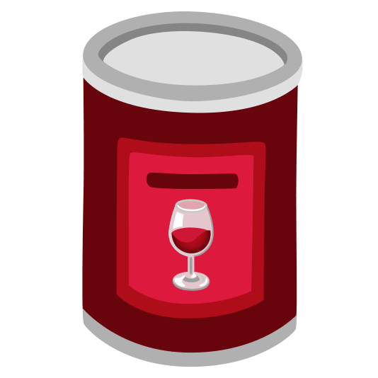 canned food wine glass