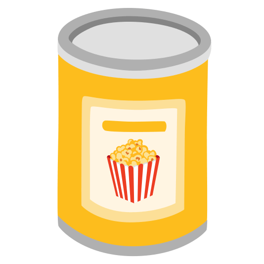 canned food popcorn