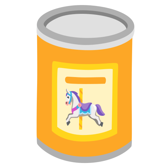canned food carousel horse