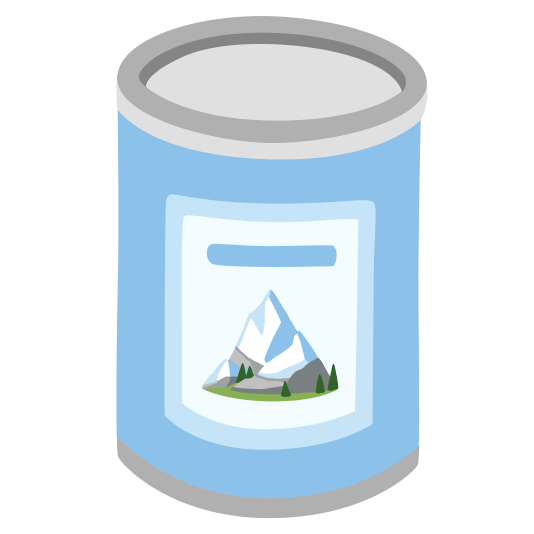 canned food snow capped mountain