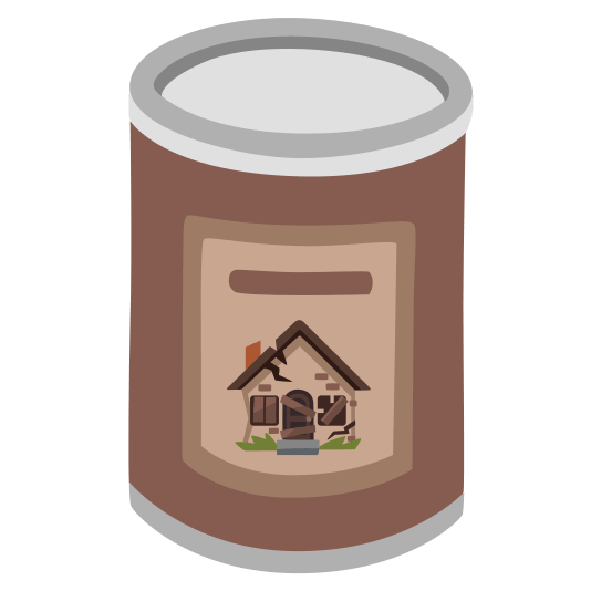 canned food derelict house building