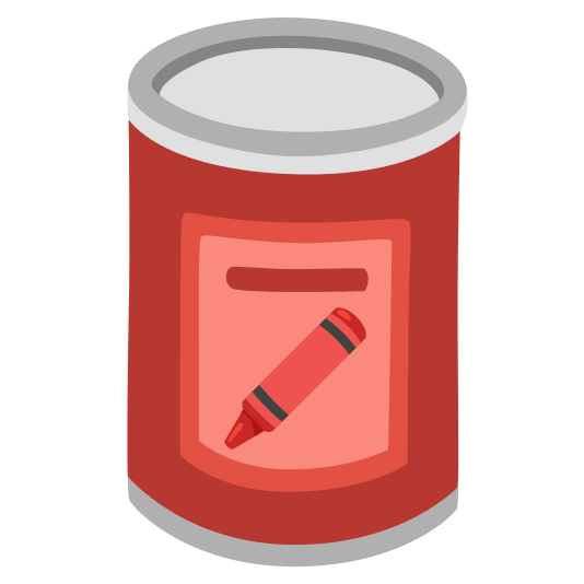 canned food lower left crayon