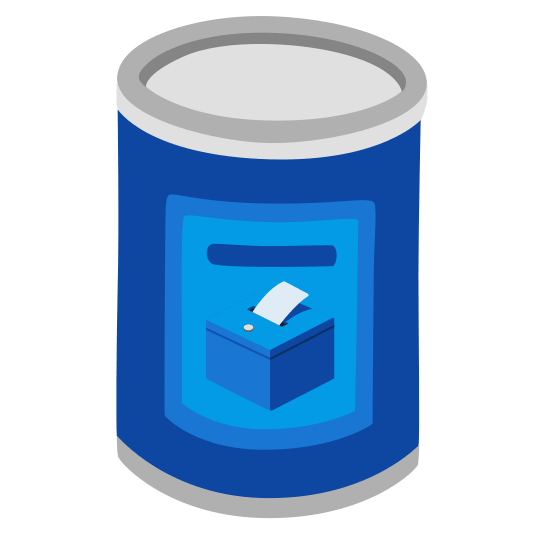 canned food ballot box with ballot