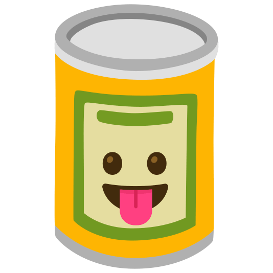 canned food stuck out tongue