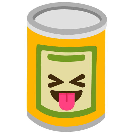 canned food stuck out tongue closed eyes