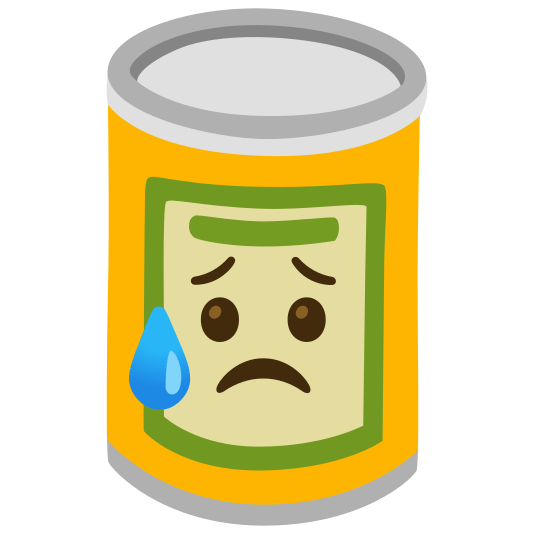 canned food disappointed relieved